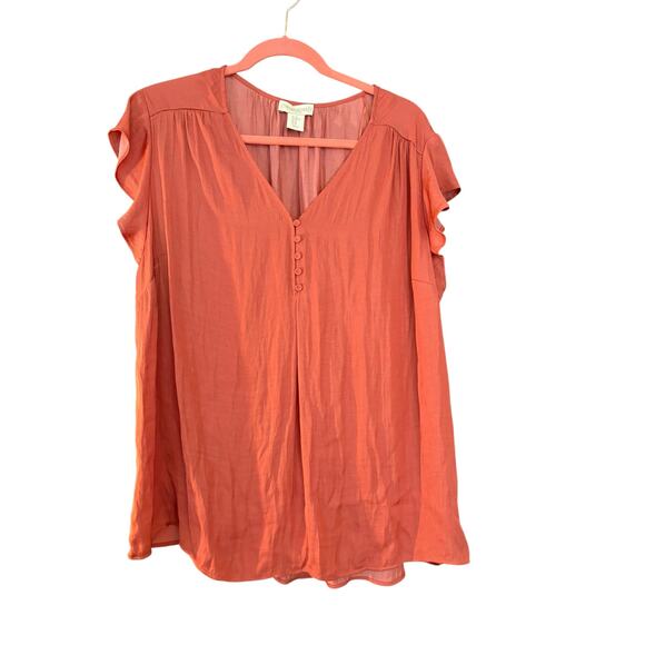 Cynthia Rowley V-Neck Blouse Top Flutter Sleeves Lightweight Summer Boho Career - Picture 1 of 8